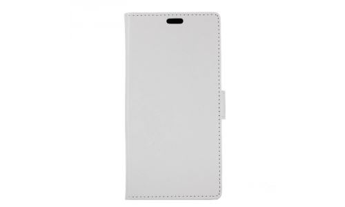 Etui type portefeuille blanc Wiko Harry rabat latéral fonction stand