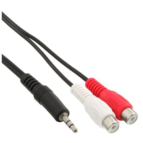 Inline Câble Cinch/Jack, Inline®, 2X Cinch Fem. À 3,5Mm Jack Mâle 3M - Image 1