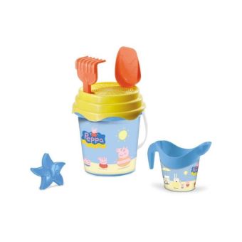 Smoby Peppa Pig - Seau De Plage Garni Complet Avec Arrosoir, Moule à Sable Et Accessoires - Dès 18 Mois - 040237
