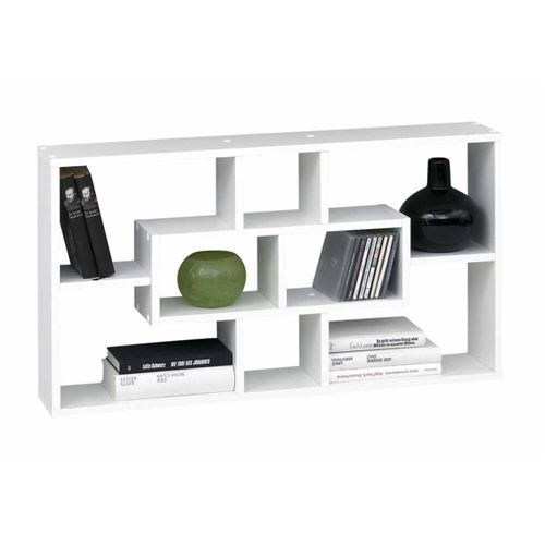 Non Communiqué Blanc Étagère Murale "8 Compartiments" 85Cm
