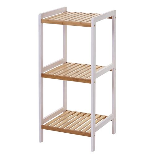 Étagère MENDLER HWC-B55, bambou, bois de pin 3 étages