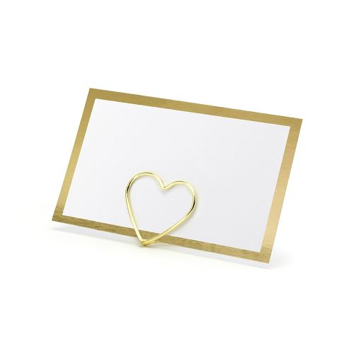 10 marque-places blanc bord doré 9.5x5.5cm