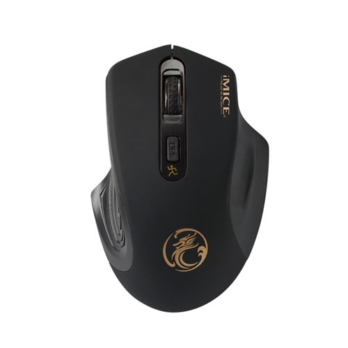 Souris de jeu sans fil I E-1800 pour jeu de récepteur USB réglable pour ordinateur portable - Noir