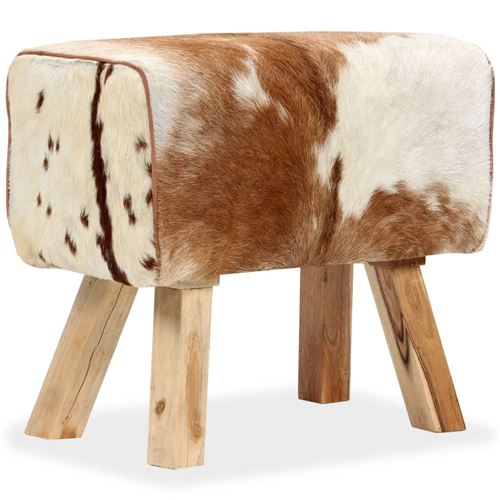 vidaXL Tabouret Cuir véritable de chèvre 60 x 30 x 50 cm