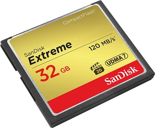 Carte memoire Sandisk Extreme CompactFlash CF 120 mb/s haute vitesse 32 go