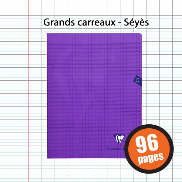 Cahier grands carreaux seyes: 17 x 22 cm petit format 96 pages (French  Edition)
