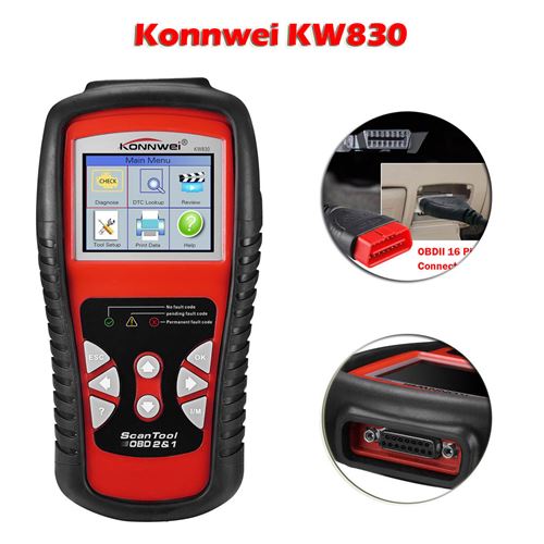 Konnwei KW830 OBDII OBD2 voiture code LCD lecteur de données testeur outil d analyse de diagnostic wedazano1321