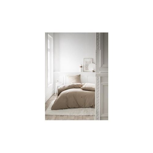 Today Parure De Couette Felicie - 100% Percale De Coton - 240 X 260 Cm - Beige Mastic