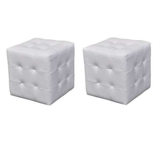 Vidaxl Blanc - Tabourets Cube - Image 3