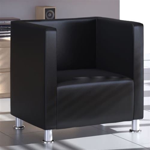 Vidaxl Noir Fauteuil Cube Similicuir - Image 3