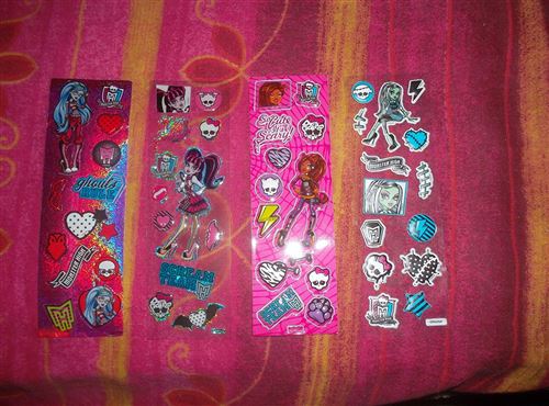 Monster High Lot De 4 Planches De Différents Models D'autocollants Stickers Neufs À L'éffigie Des Personnages Et Autres Logos - Image 3