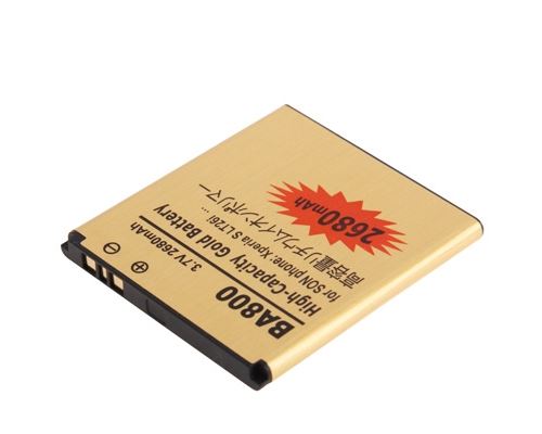 Batteries pour sony xperia s / lt26i / xperia arc hd ba800 2680mah batterie d'affaires haute capacité d'or