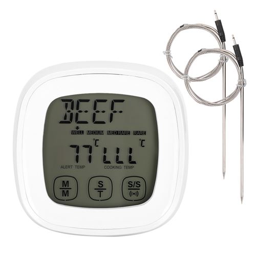 Thermomètre Numérique de Barbecue à Écran Tactile avec Fonction Minuterie