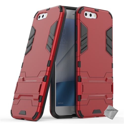 Housse etui coque rigide anti choc pour Asus Zenfone 4 ZE554KL avec verre trempe - ROUGE