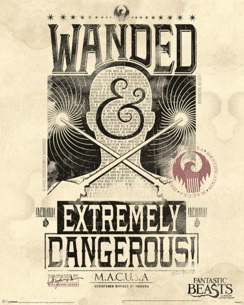Fantastic Beasts Where to Find Them Mini Poster 40 x 50 cm Extremely Dangerous