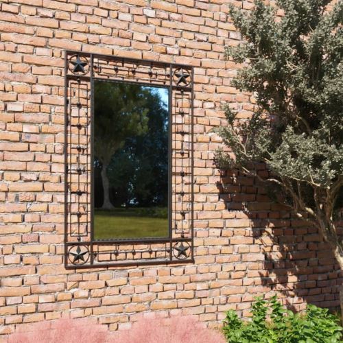 Miroir Mural Miroirs en verre Miroir Décoration de jardin pour Salon miroir Salle de Bains 50 x 80 cm noir Modèle 1