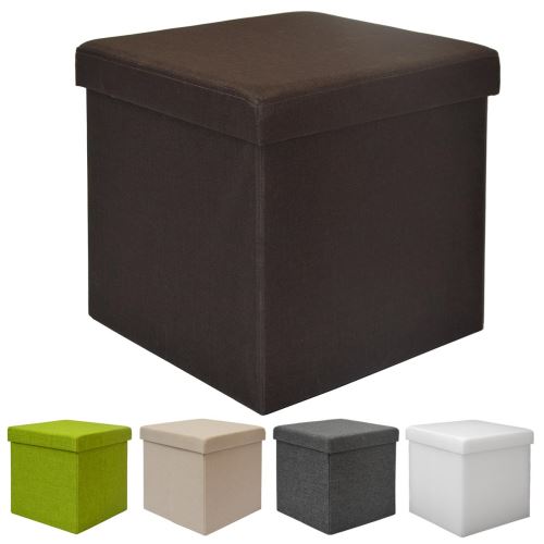 DuneDesign Poufs 38cm avec coffre de rangement 42L Repose-pieds en forme de cube avec couvercle amov