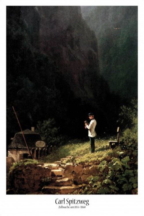 Carl Spitzweg Poster - Le Poste De Douane (91x61 cm)