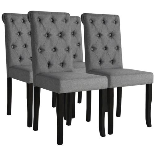 vidaXL Chaise de salle à manger 4 pcs Bois massif Gris foncé