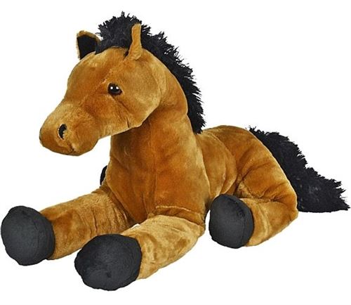 Nicotoy cheval jouet en peluche 62 cm marron