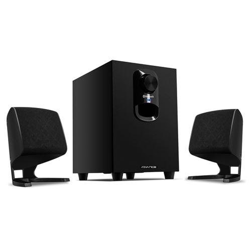 Advance Haut parleurs 2.1 Advance - SP-256 - caisson et satellites en bois - Système 2.1 - Subwoofer de 6W + 2 satellites de 3W - Bluetooth