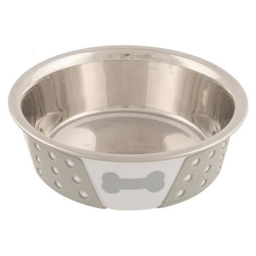 TRIXIE Ecuelle en acier inox - Blanc - Pour chien