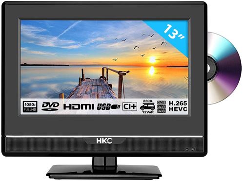 HKC 13M4C Téléviseur LED de 33,8 cm (13 Pouces) avec Lecteur de DVD (Full HD, Tuner Triple, CI +, Lecteur multimédia Via USB 2.0