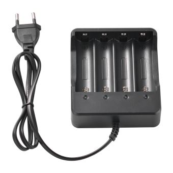 4 Piles Li-Ion 18650 Rechargeables 3.7V 3000mAh Avec Chargeur USB - Connecteur SM-2P - Pour Voitures RC, Robots, Bateaux, Lampes Torches