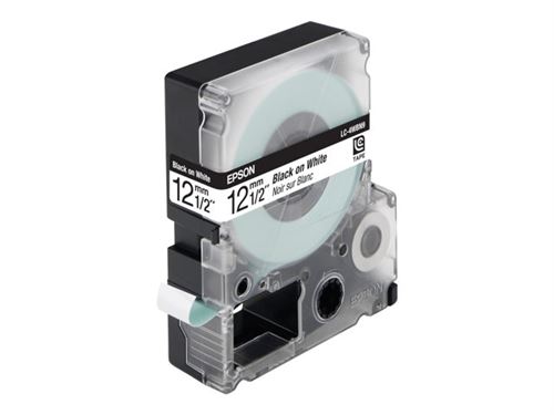 EPSON LC-4WBN9 - Noir sur blanc - Rouleau (1,2 cm x 9 m) 1 rouleau(x) &eacute;tiquettes pour bandes magn&eacute;tiques - pour LabelWorks LW-1000P, LW-300, LW-300L, 