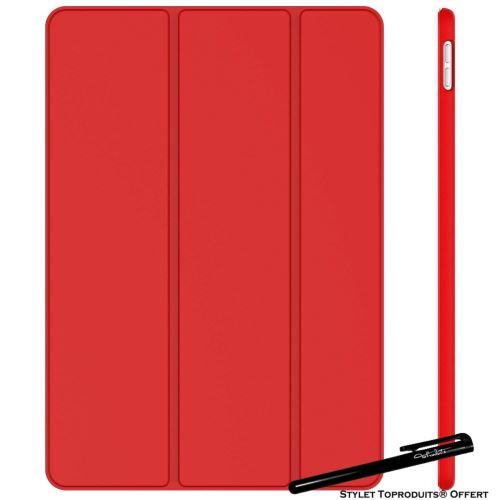 Coque Smart Rouge pour Apple iPad Pro 12.9 2015/2017 Etui Folio Ultra fin avec Stylet Toproduits®