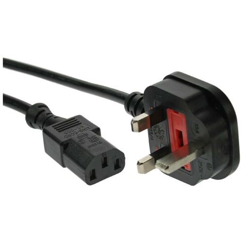 Câble d'alimentation InLine® UK / England à 3 broches IEC C13, noir, H05VV-F, 3x1.00mm², 5m