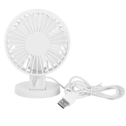 Mini ventilateur de bureau portable ultra silencieux USB Réglage 45 ° - blanc