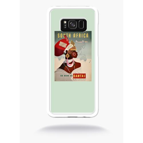 Coque Vintage Poster Afrique Du Sud Rtro Compatible Samsung S8+ Bord Transparent
