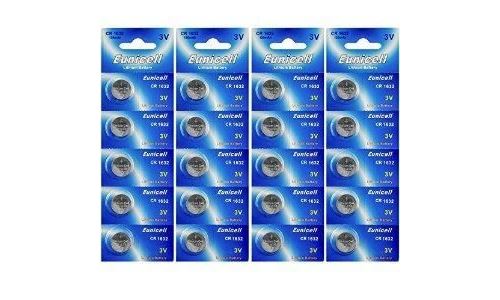 EUNICELL - Lot de 20 PILES Lithium CR1632 3 volts