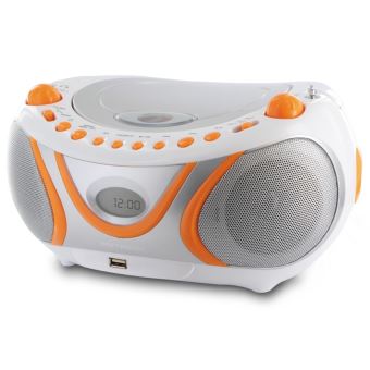 15€ sur Lecteur CD Juicy MP3 avec port USB, FM - blanc et orange - Baladeur  MP3 / MP4 - Achat & prix