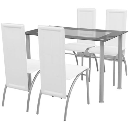 vidaXL Eetkamerset Wit 5-delige