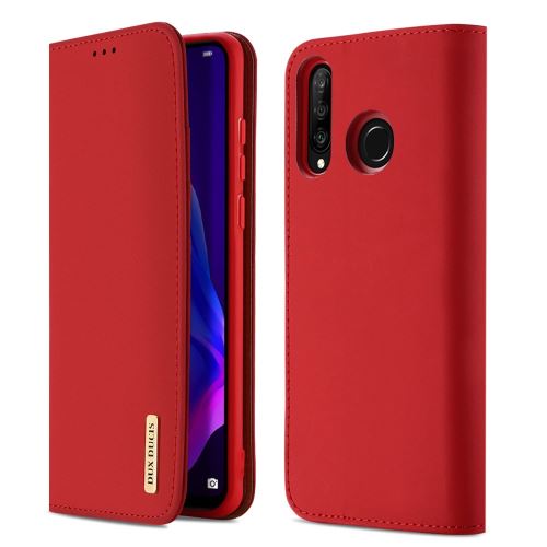 Etui en cuir véritable avec support rouge pour votre Huawei P30 Lite/Nova 4e