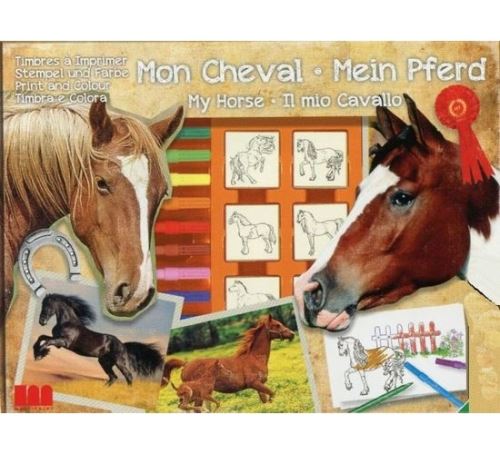 Multiprint Coloriage Chevaux 22 pièces marron