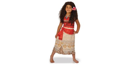 Déguisement avec perruque Vaiana 5-6 ans