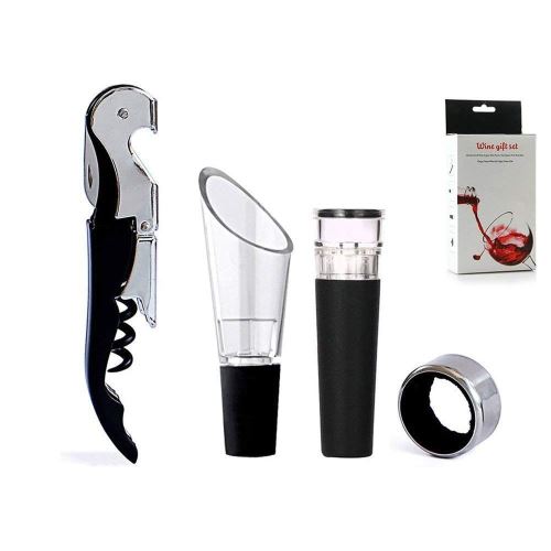Set d'ouvre-vin pour le vin rouge et la bière avec bouchon de vin à vide, Wine Pourer, Drop Ring