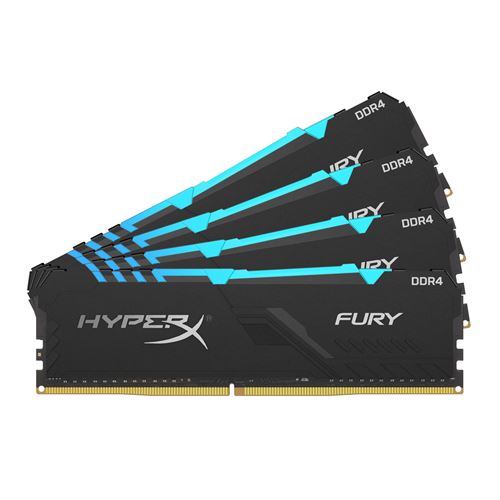 Hyperx Fury RGB - 4 X 16 Go - DDR4 3466 Mhz - Noir