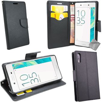 Housse etui coque pochette portefeuille pour Sony Xperia XZ NOIR NOIR Coque et etui telephone mobile Achat prix fnac