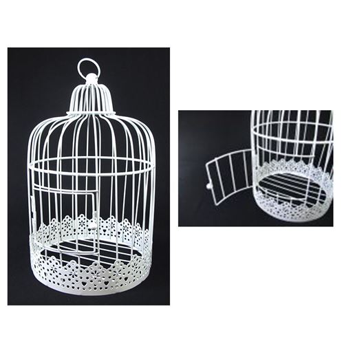 cage métal blanc vintage 20x30cm - 80241 Chaks