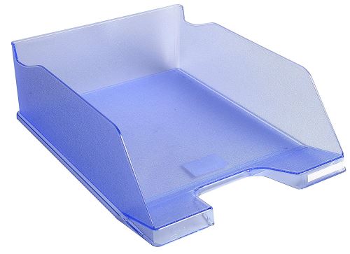 Exacompta Office 11510D Lot de 6 Corbeilles à courrier Bleu glacé translucide