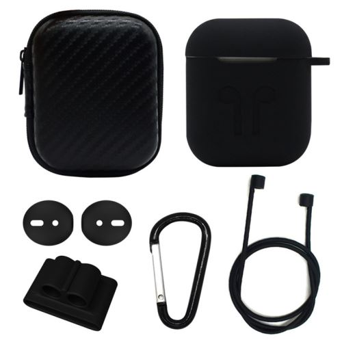 Coque en silicone WISETONY antichoc pour Apple AirPods - Noir