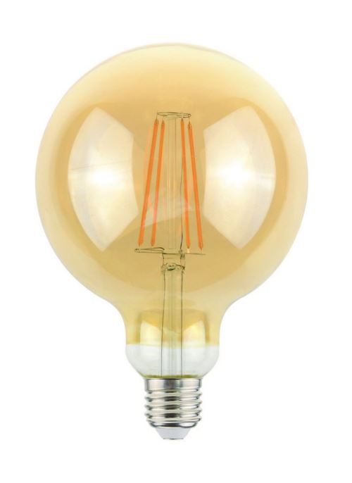 HOMEMANIA Ampoule Globo Or en Verre, 9,5 x 9,5 x 13,8 cm, 1 x E27, 4W, 400LM, 2000K, 240V