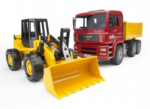 Bruder bruder 02752 MAN TGA Kipp-LKW + Gelenkradlader FR 130