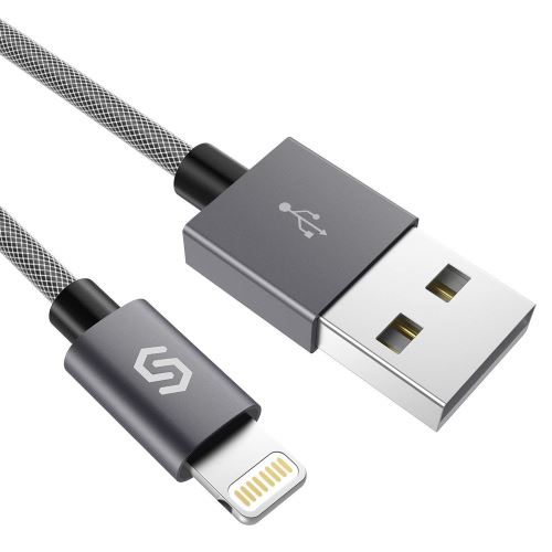 Syncwire Câble iPhone 2M - [MFI certifié] Chargeur iPhone en Nylon Ultra-Rapid pour iPhone XS Max/XS/X/XR/8/8 Plus/7/7 Plus/6S/6S