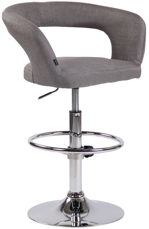 CLP Tabouret de bar Jaen en tissu ou similicuir , Gris/Tissu