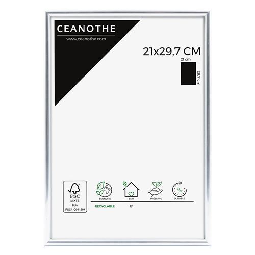 Cadre photo Expo argent 21x29,7 cm, Résine plastique - marque française